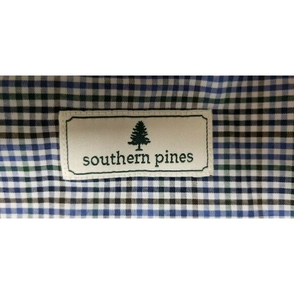 Men's Southern Pines Plaid Long Sleeve Casual/Business/Golf Shirt Color Blue XXL - Picture 3 of 7